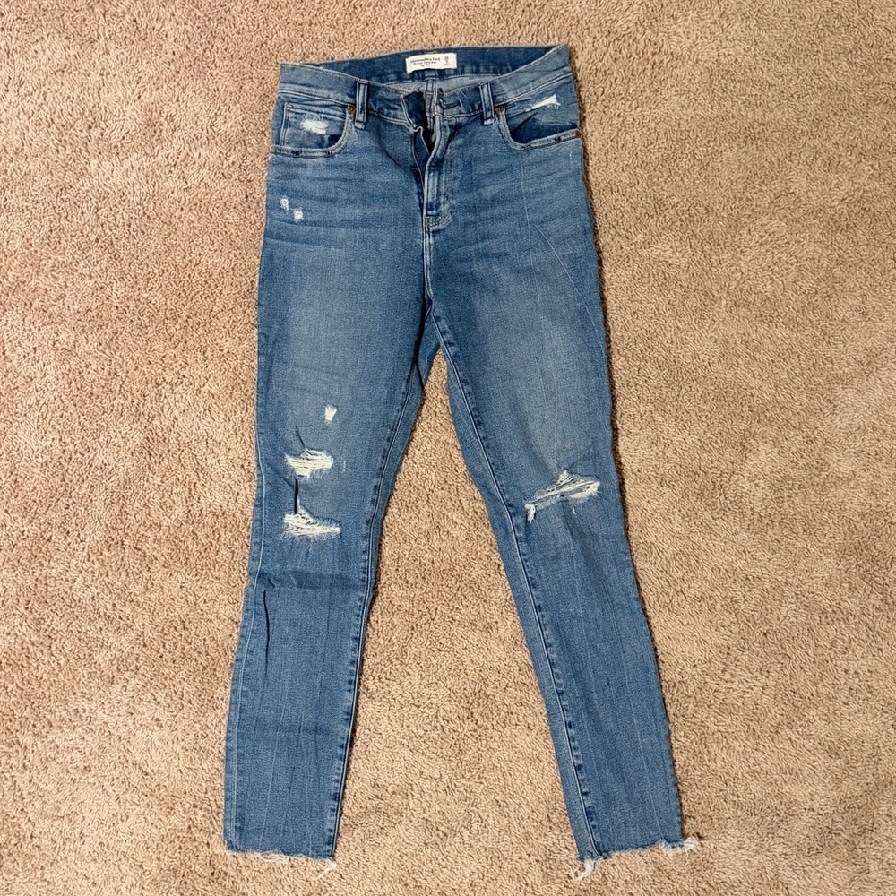 Abercrombie & Fitch Distressed Blue Skinny Jeans